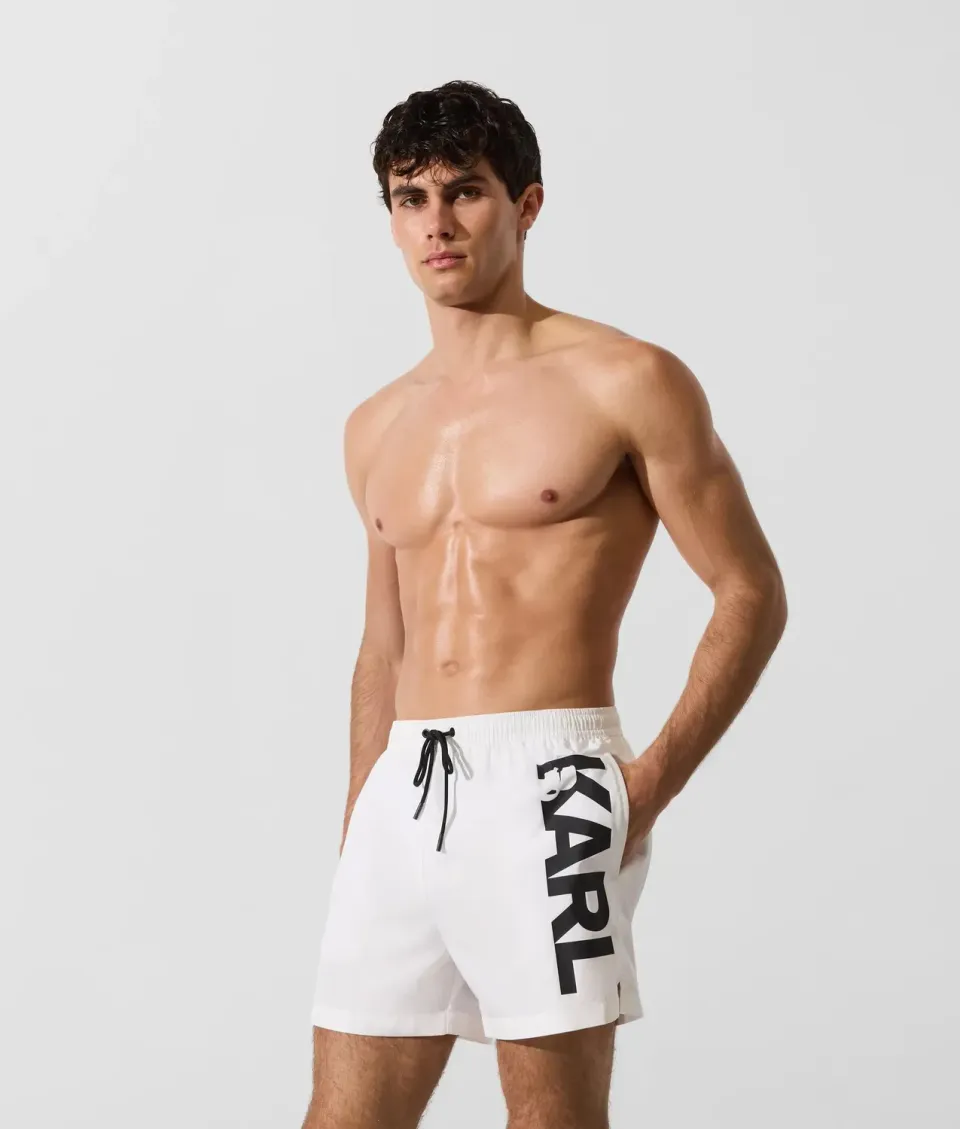 Karl Lagerfeld Logo Short Boardshorts Badehose mit Mesh