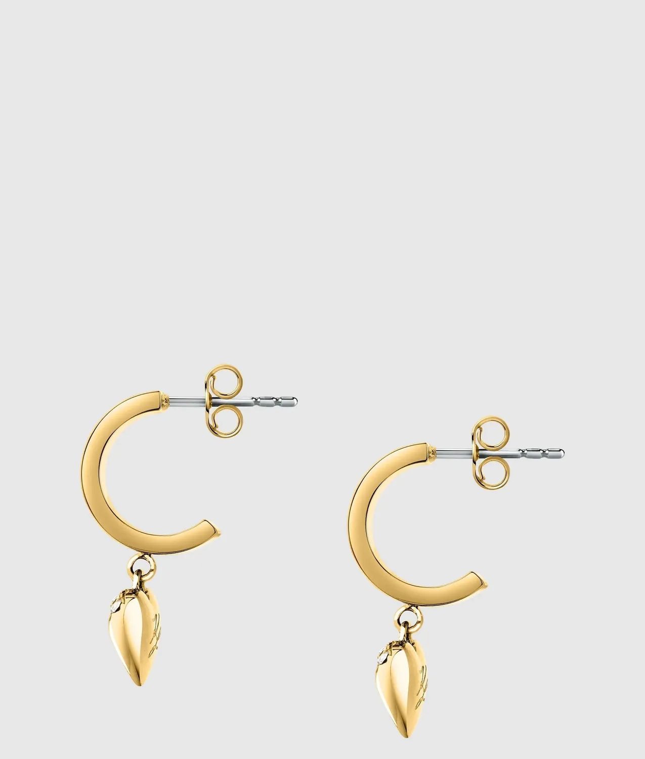Karl Lagerfeld Heart Hoop Earrings Creolen Gold Damen