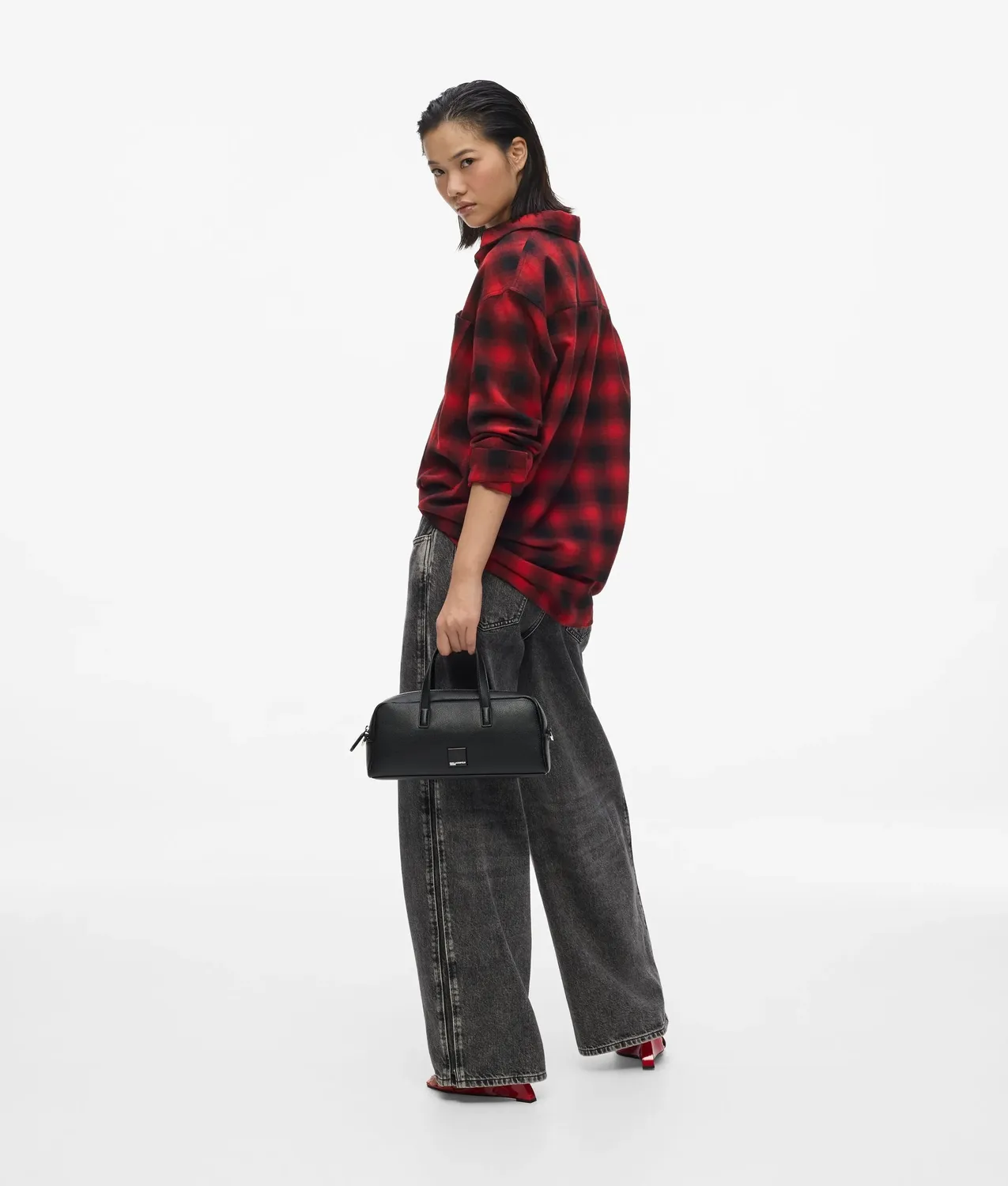 Karl Lagerfeld KL Jeans Box Logo Bowling Tasche schwarz