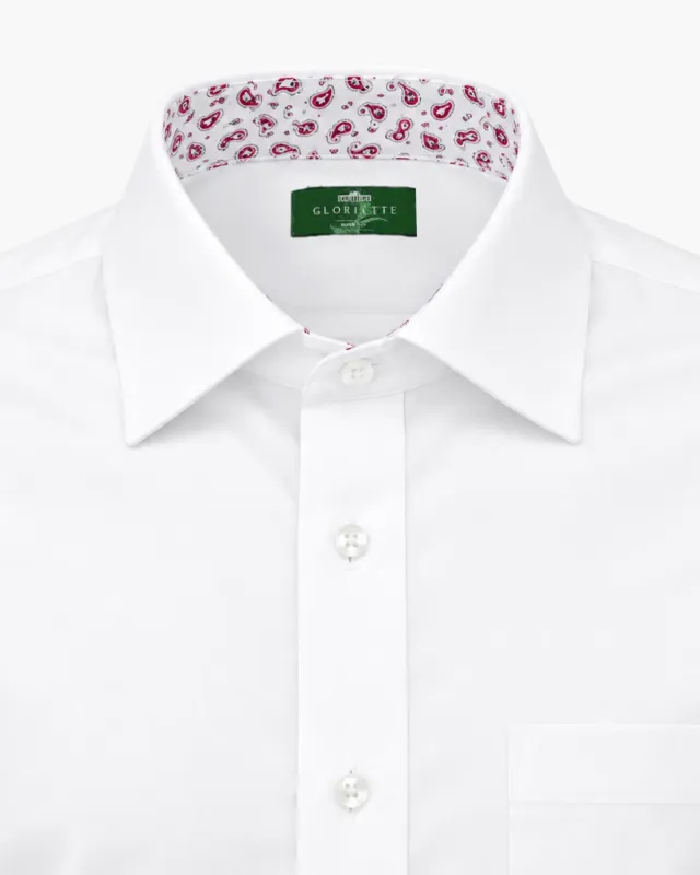 Gloriette Trachtenhemd Weiß Paisley Fashion Fit Rot