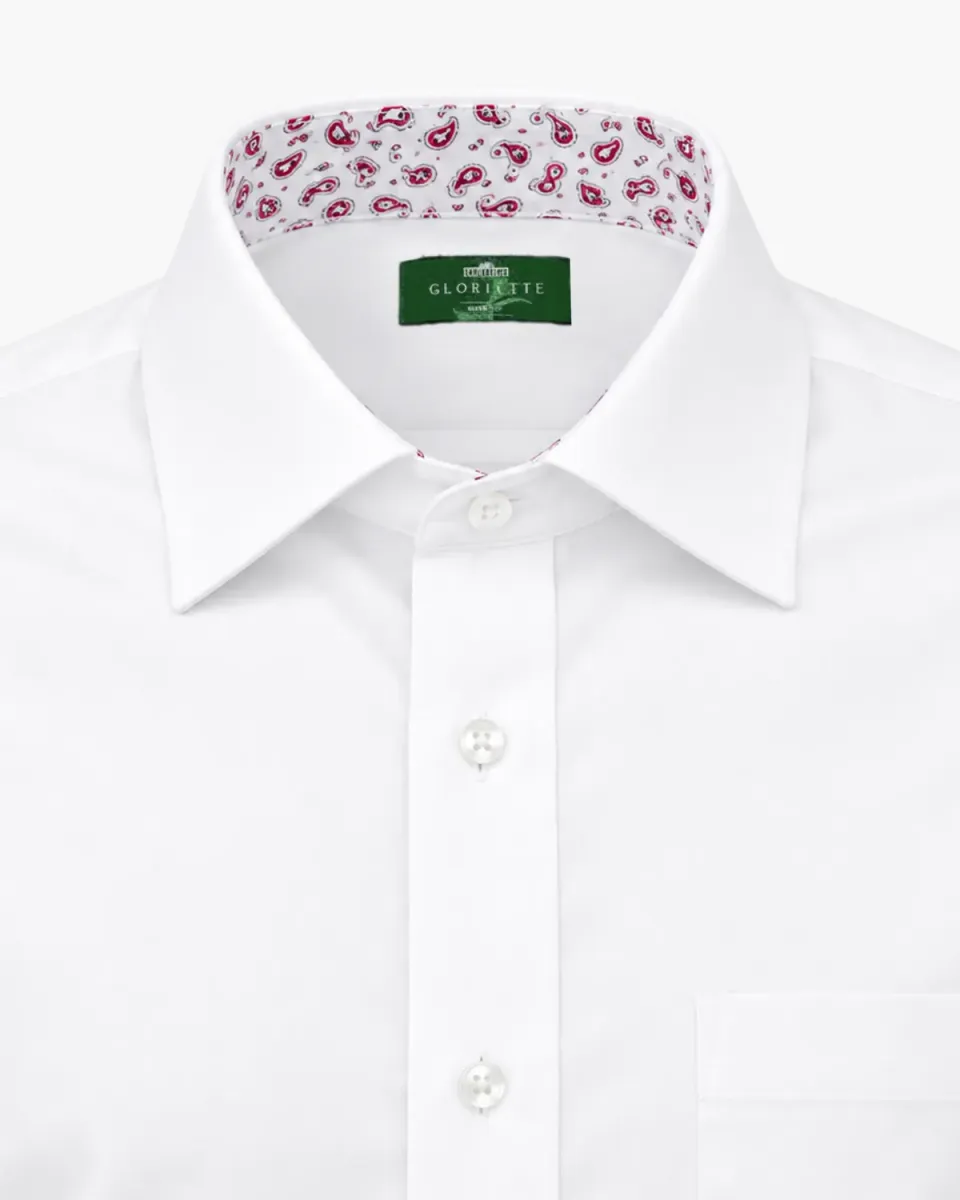Gloriette Trachtenhemd Weiß Paisley Fashion Fit Rot