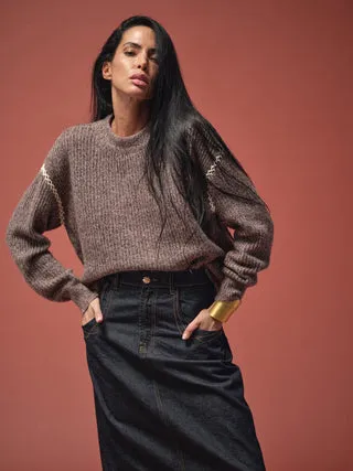Mos Mosh MMHNeat Crochet Strickpullover meliert lose
