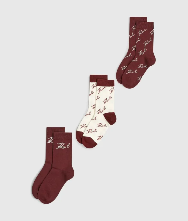 Karl Lagerfeld Signature Socken 3er-Pack Baumwolle