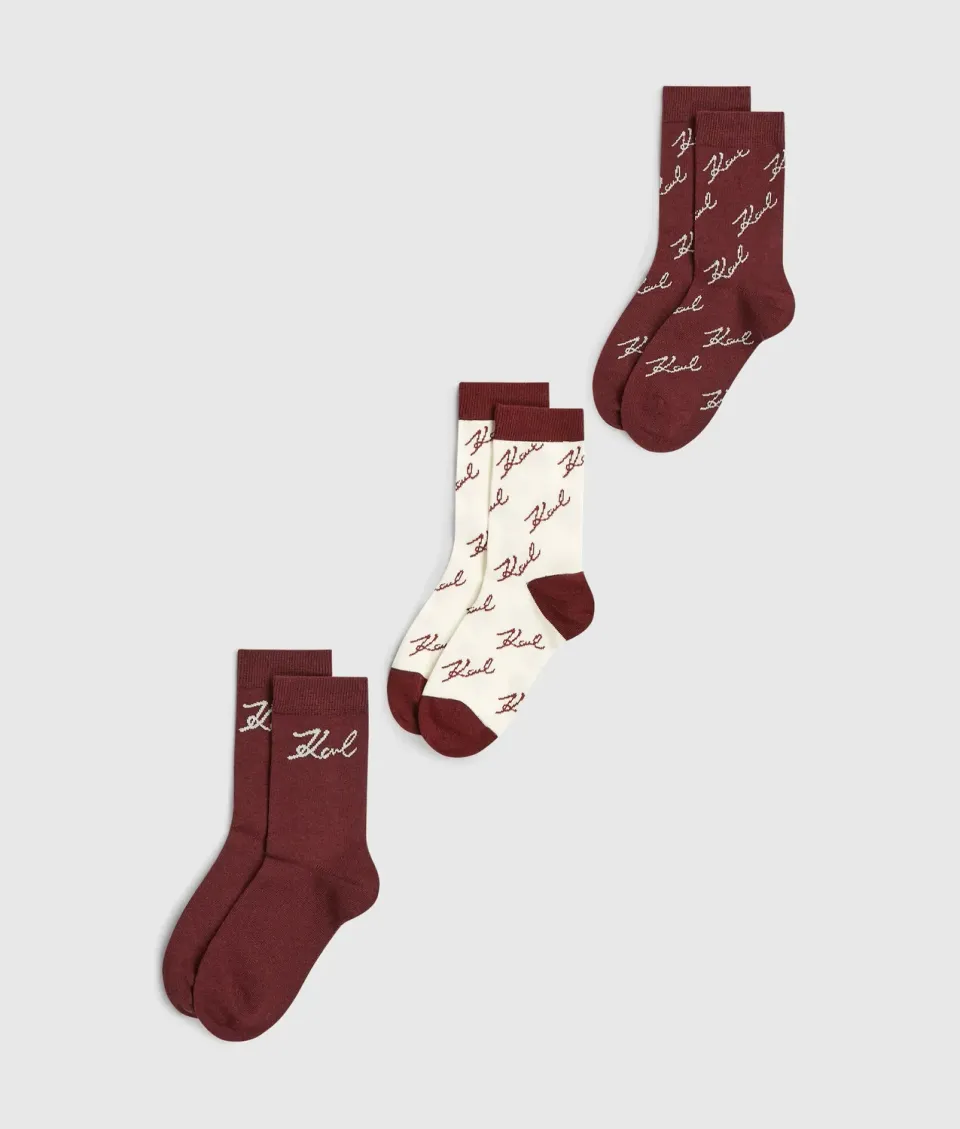 Karl Lagerfeld Signature Socken 3er-Pack Baumwolle