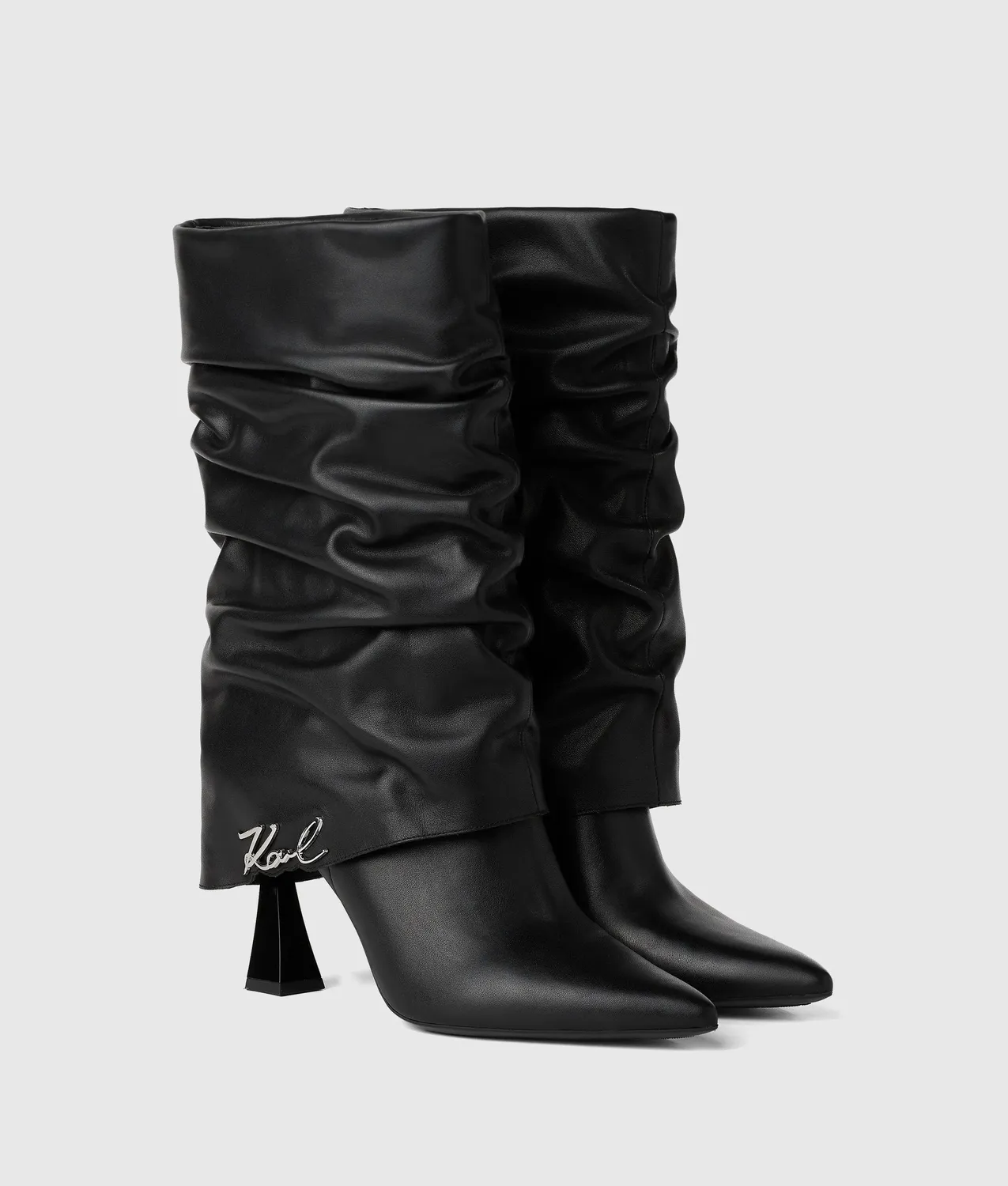 Karl Lagerfeld Debutante Midi Slouch Boots Damen Leder