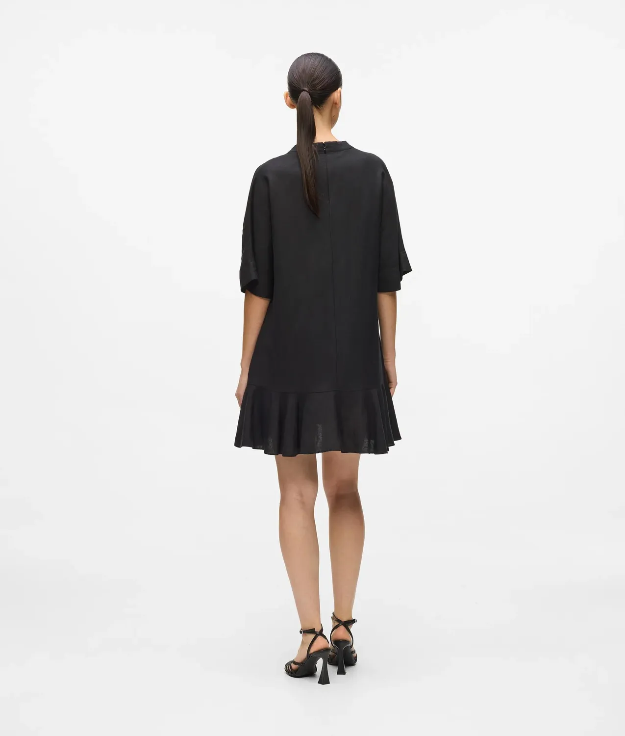 Karl Lagerfeld Shift Dress V-Neck Leinenmix Größe 6