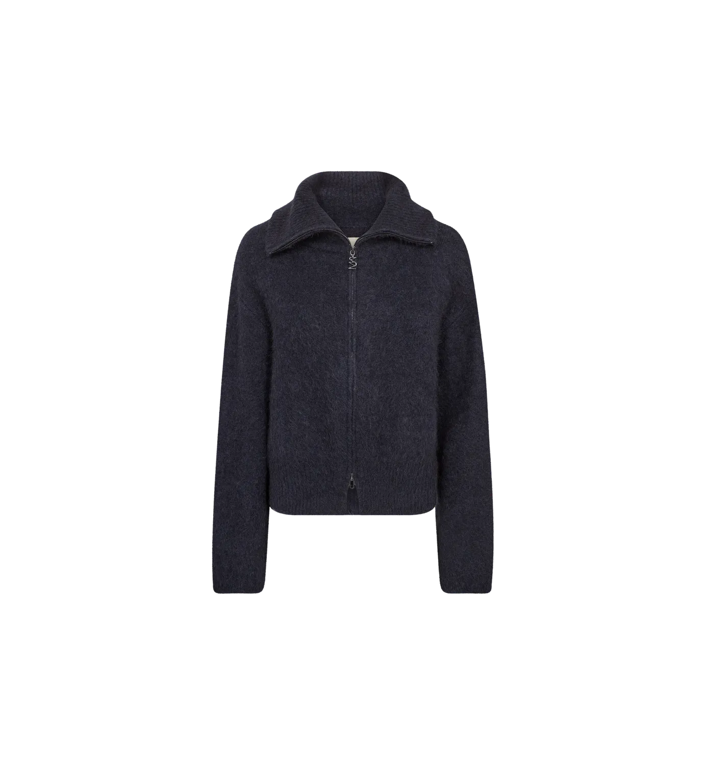 Mos Mosh MMHulda Knit Zip Cardigan Mohair Navy