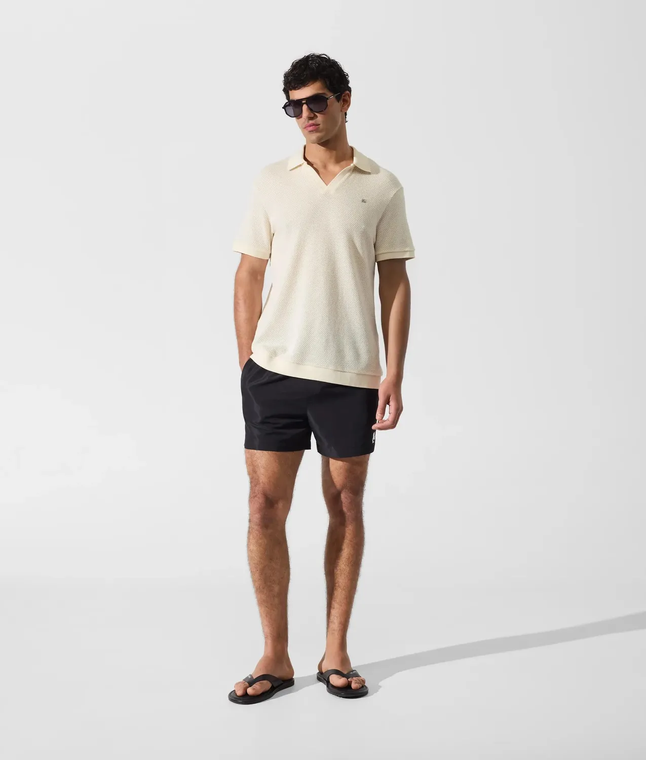 Karl Lagerfeld Monogram Crochet Polo Shirt Herren M