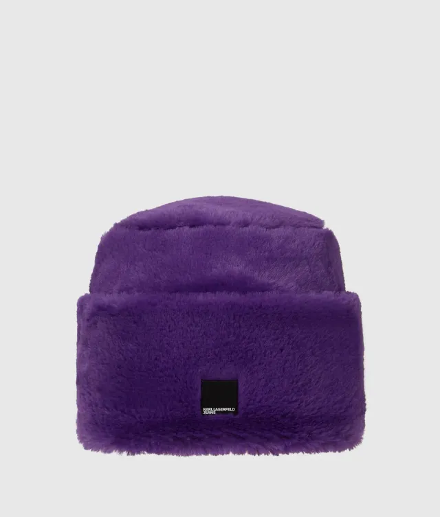 Karl Lagerfeld KL Jeans Fold-up Beanie Kunstfell