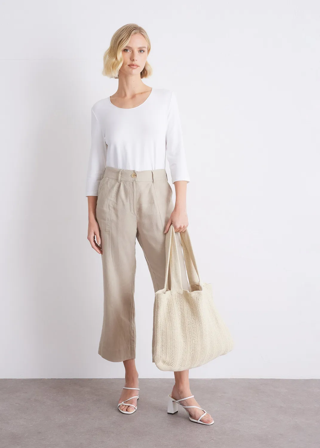 Senatex Stricktasche GOTS Baumwolle Tasche Beige Onesize