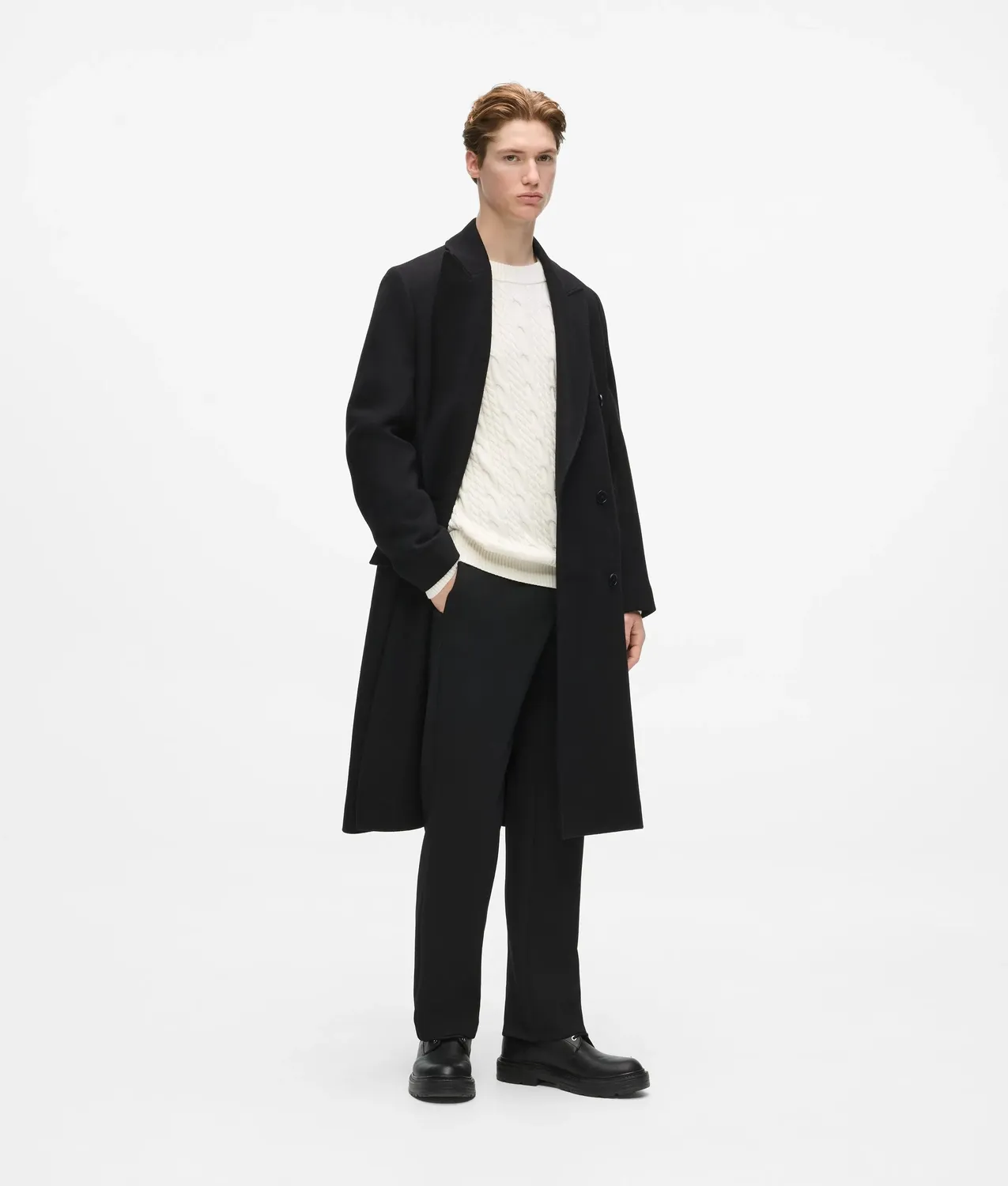 Karl Lagerfeld Mantel Wollmix lang zweireihig
