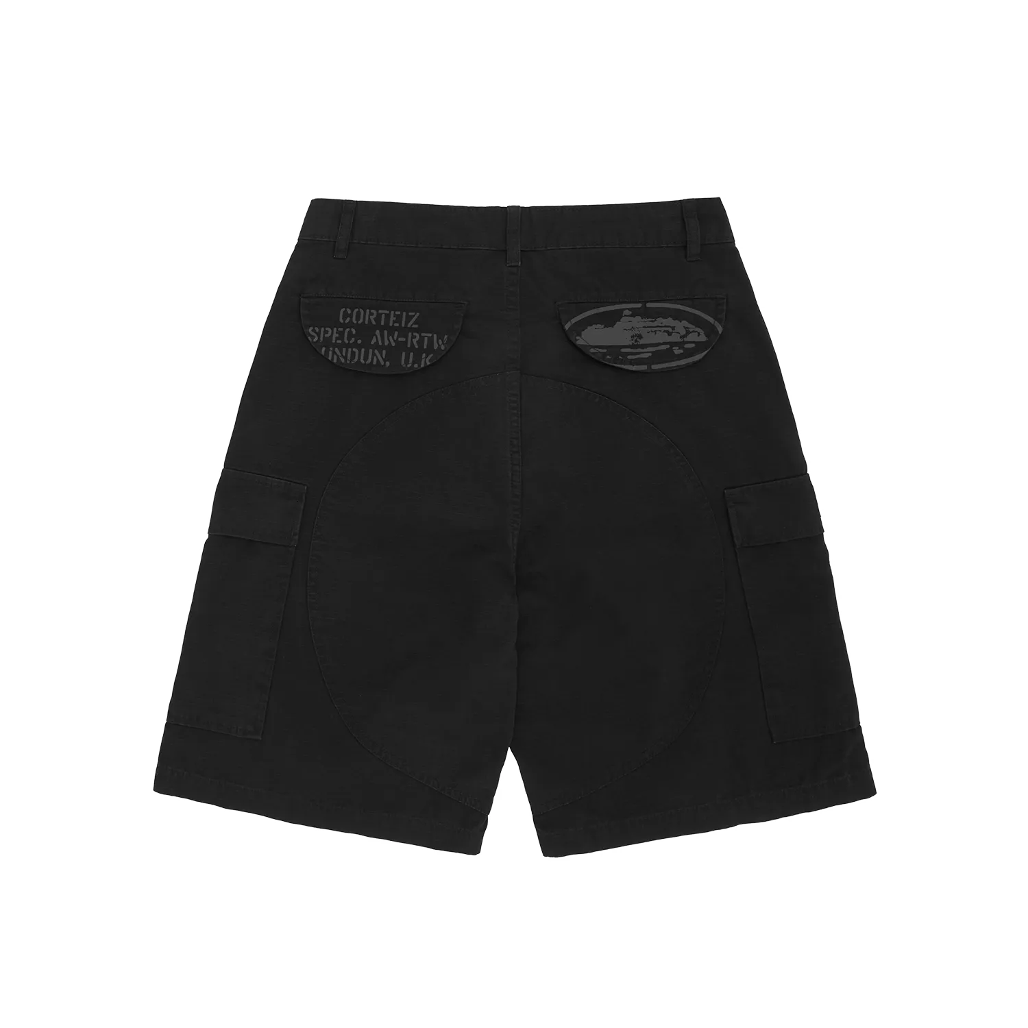 Corteiz Guerillaz Cargo Short Schwarz Ripstop Baumwolle