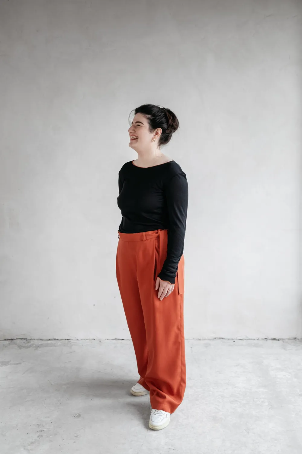 isarti Piega Hose Terra Cotta aus Tencel weit