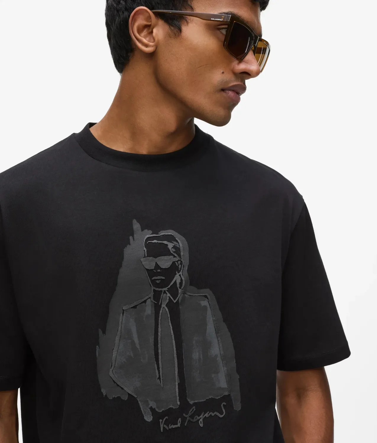 Karl Lagerfeld Tonal Karl Print T-Shirt Herren Oversize Porträt