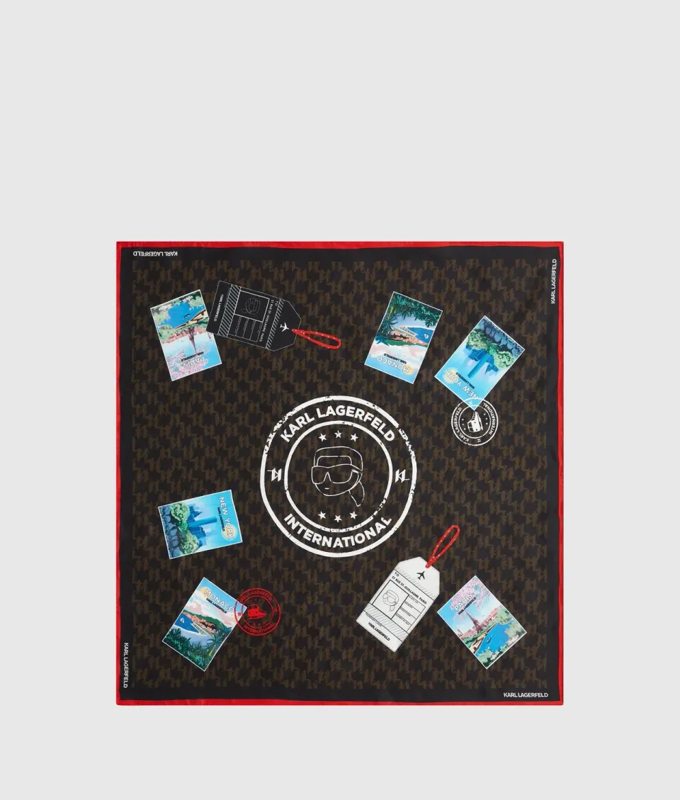 Karl Lagerfeld Ikon Monogram Seidenschal One Size