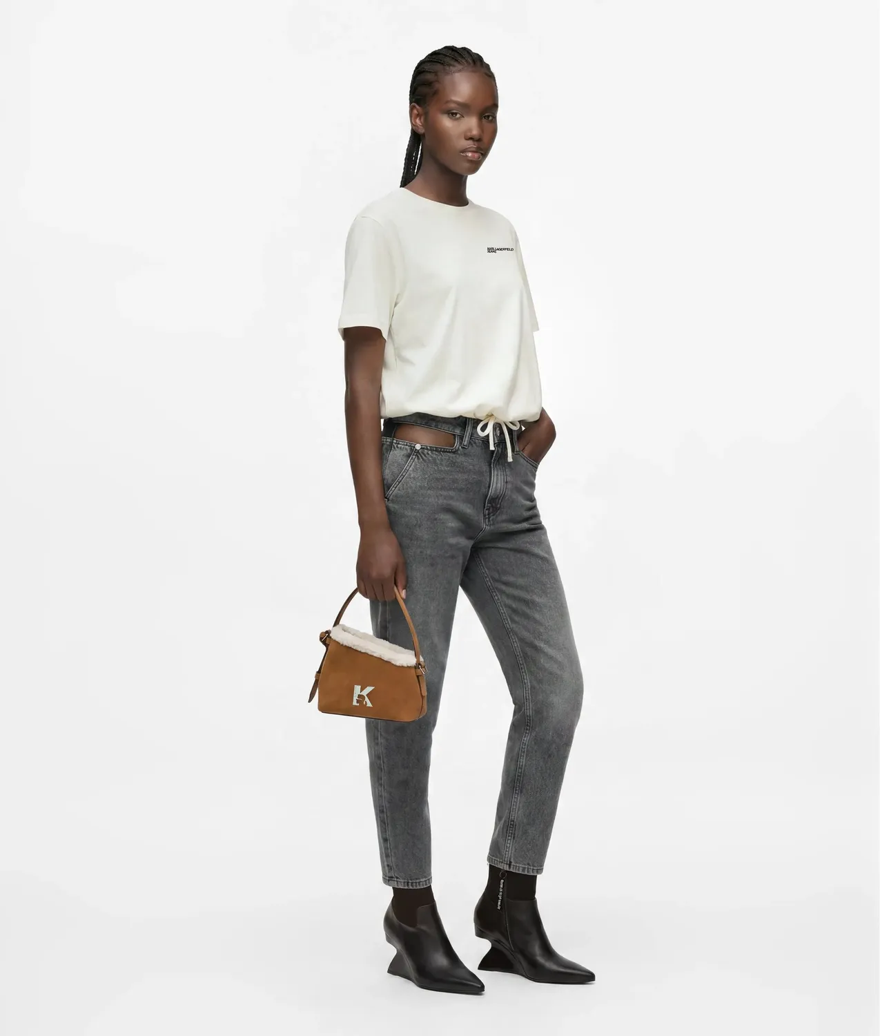 Karl Lagerfeld Jeans Geo Mini Crossbody Wildleder