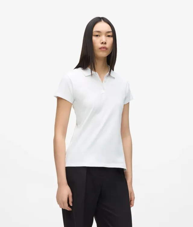 Karl Lagerfeld Signature Poloshirt Damen Piqué