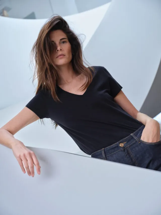 Mos Mosh Arden Organic V-Neck T-Shirt V-Ausschnitt