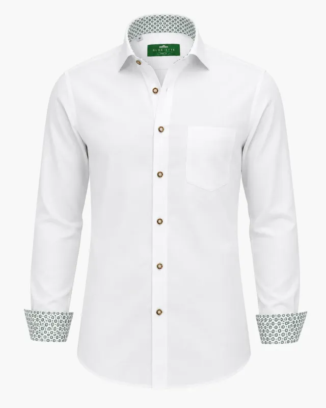 Gloriette Fashion Fit Trachtenhemd weiß Windsor-Kragen