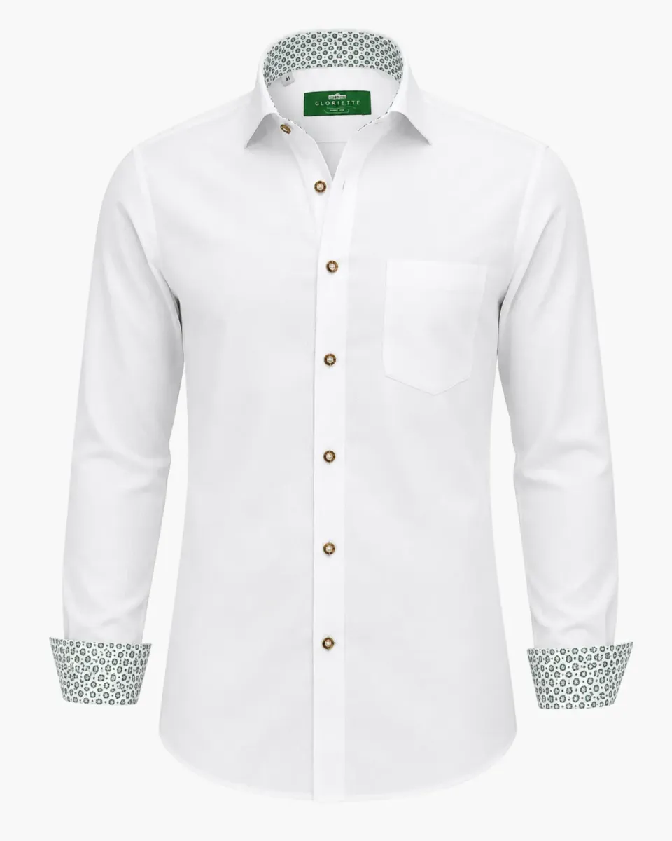 Gloriette Fashion Fit Trachtenhemd weiß Windsor-Kragen