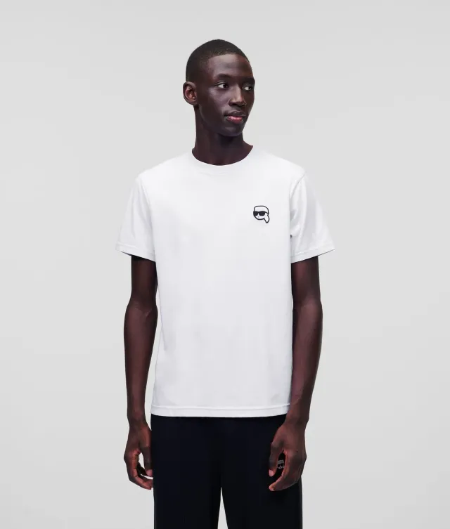 Karl Lagerfeld Ikon T-Shirt Baumwolle Patch schwarz