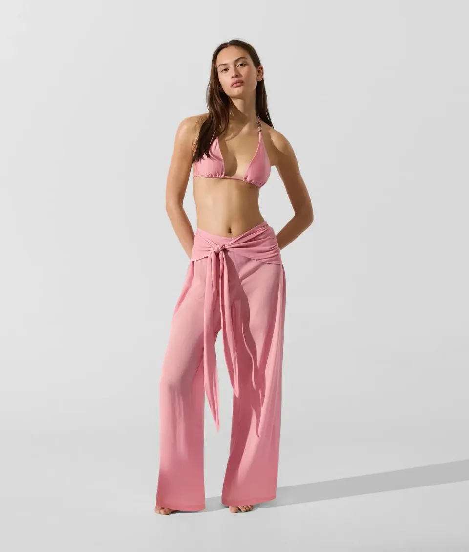 Karl Lagerfeld Strandhose Damen weit Bindegürtel
