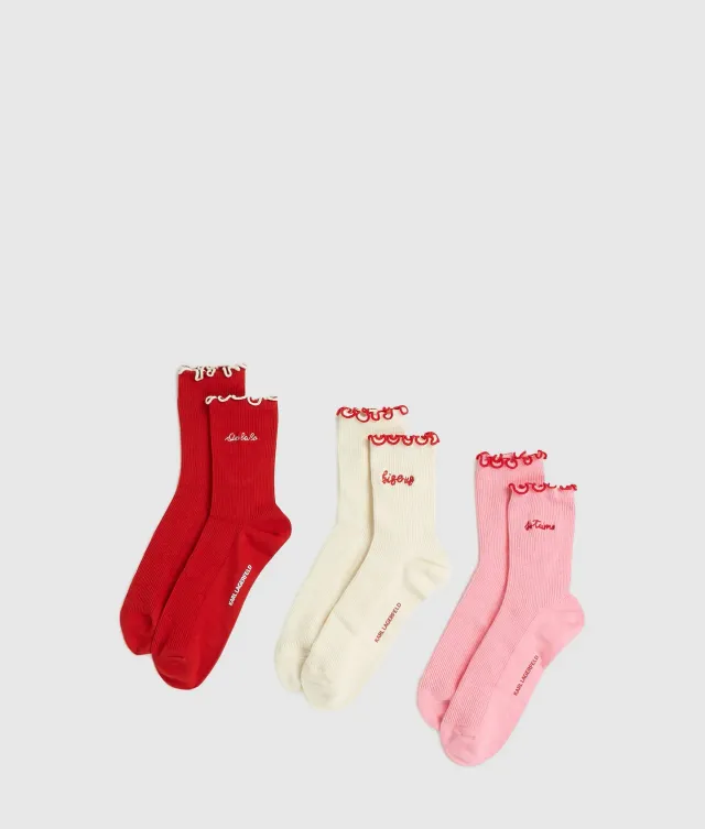 Karl Lagerfeld Love Notes Socken 3er-Pack Baumwolle