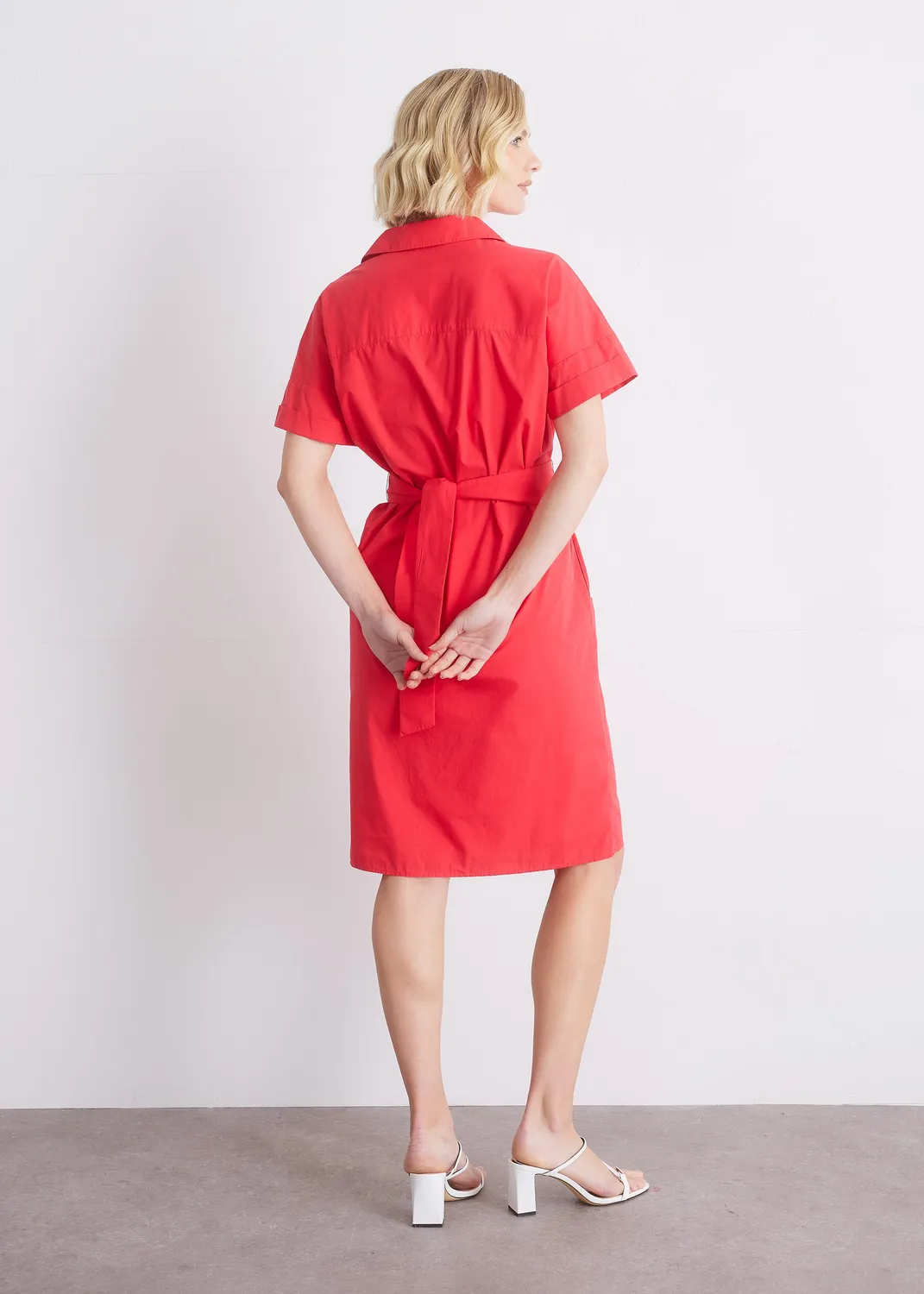 Senatex Kurzarmkleid Taillenband Grenadine Gr 38