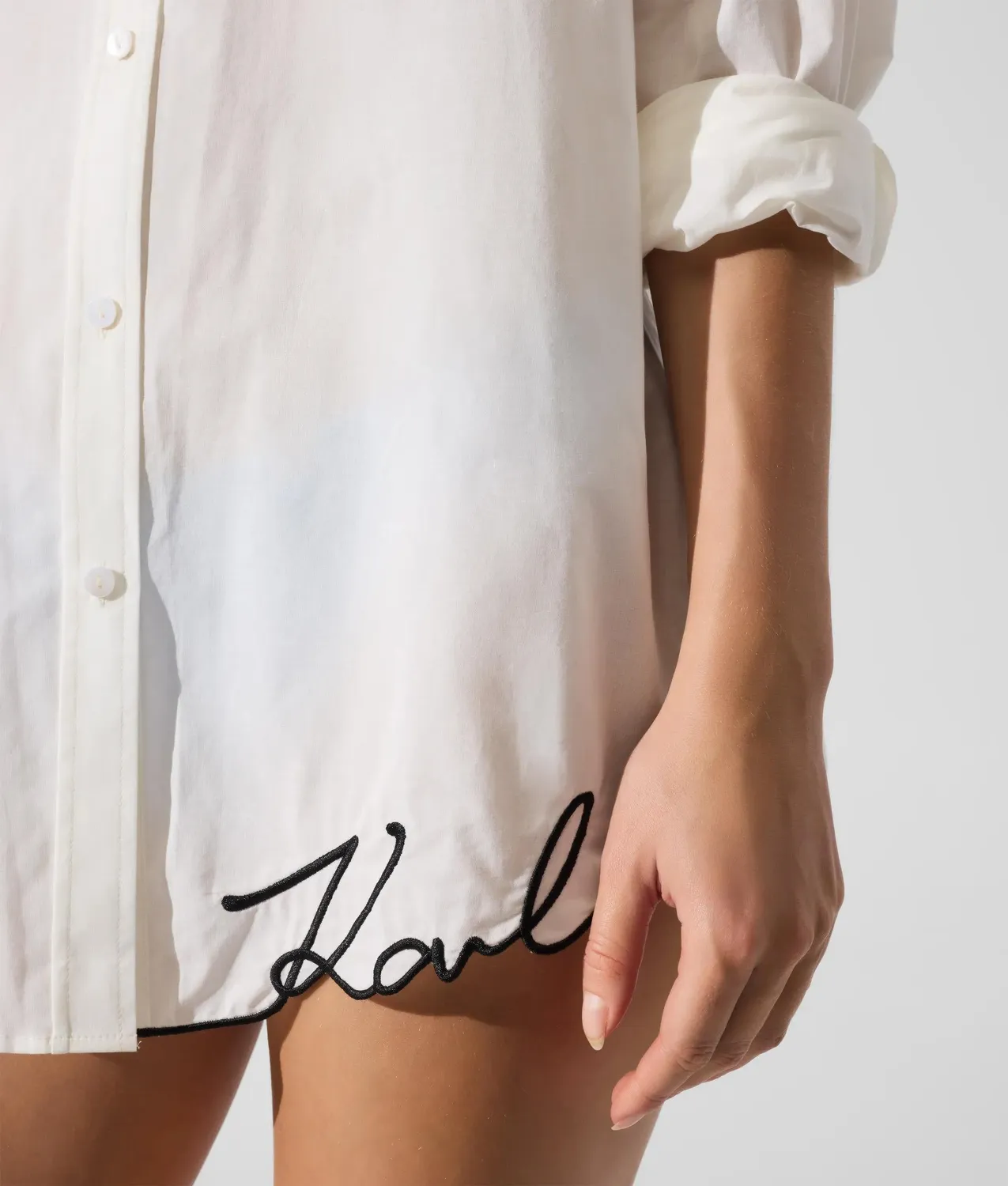 Karl Lagerfeld Signature Beach Shirt Oversized Baumwolle