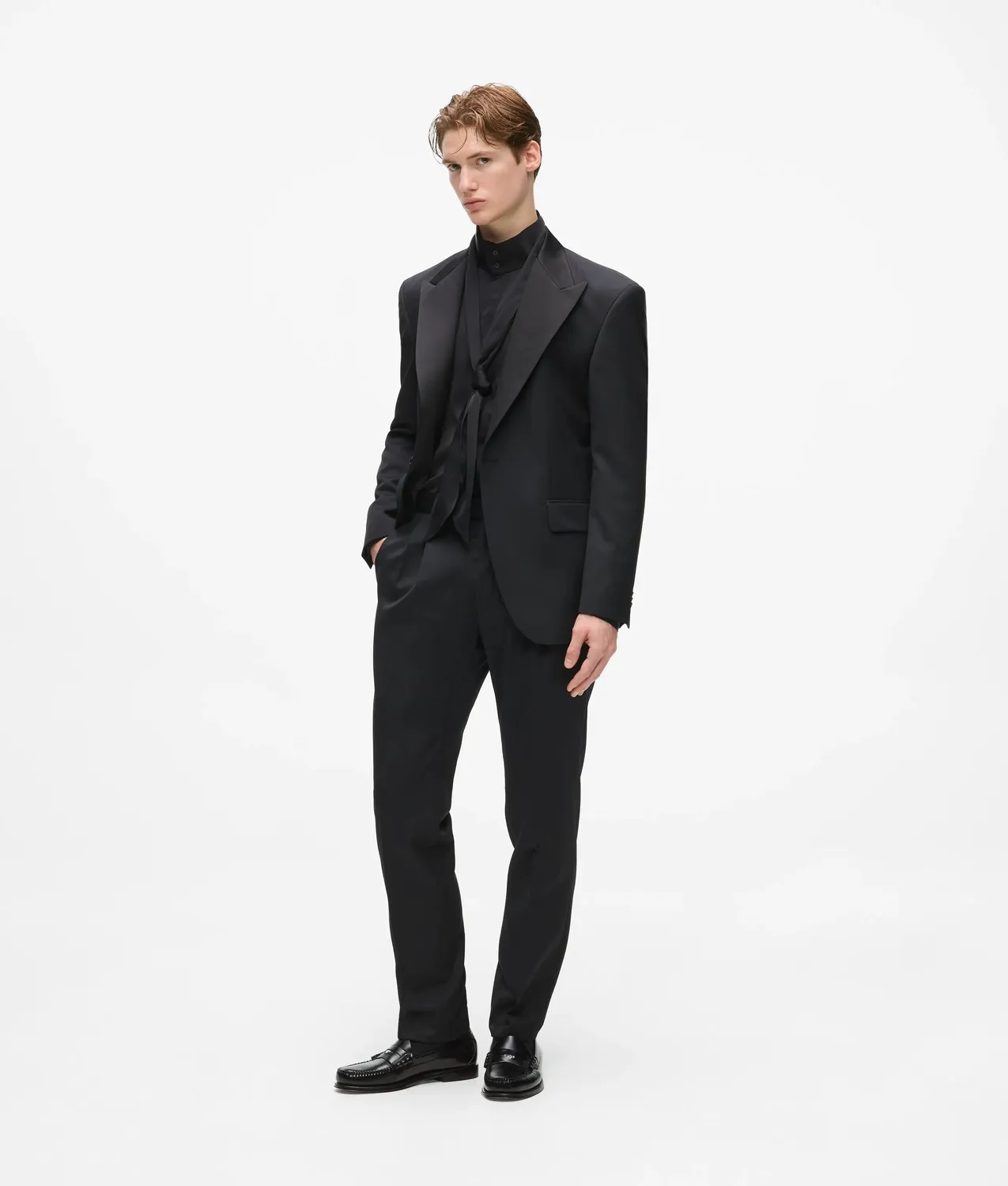 Karl Lagerfeld KL Studio Tie-Neck Hemd Schluppe weiß