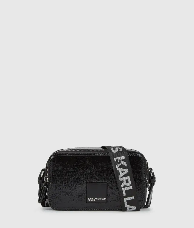 Karl Lagerfeld KL Jeans Glossy Camera Bag Umhängetasche Glanz