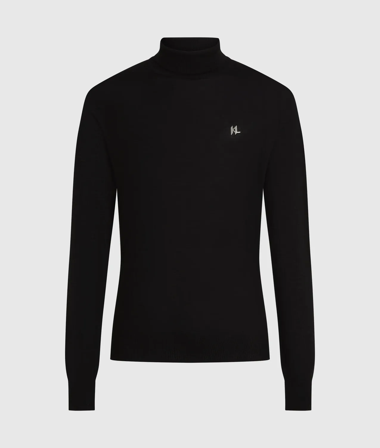 Karl Lagerfeld Monogram Rollkragenpullover Wolle gerippt