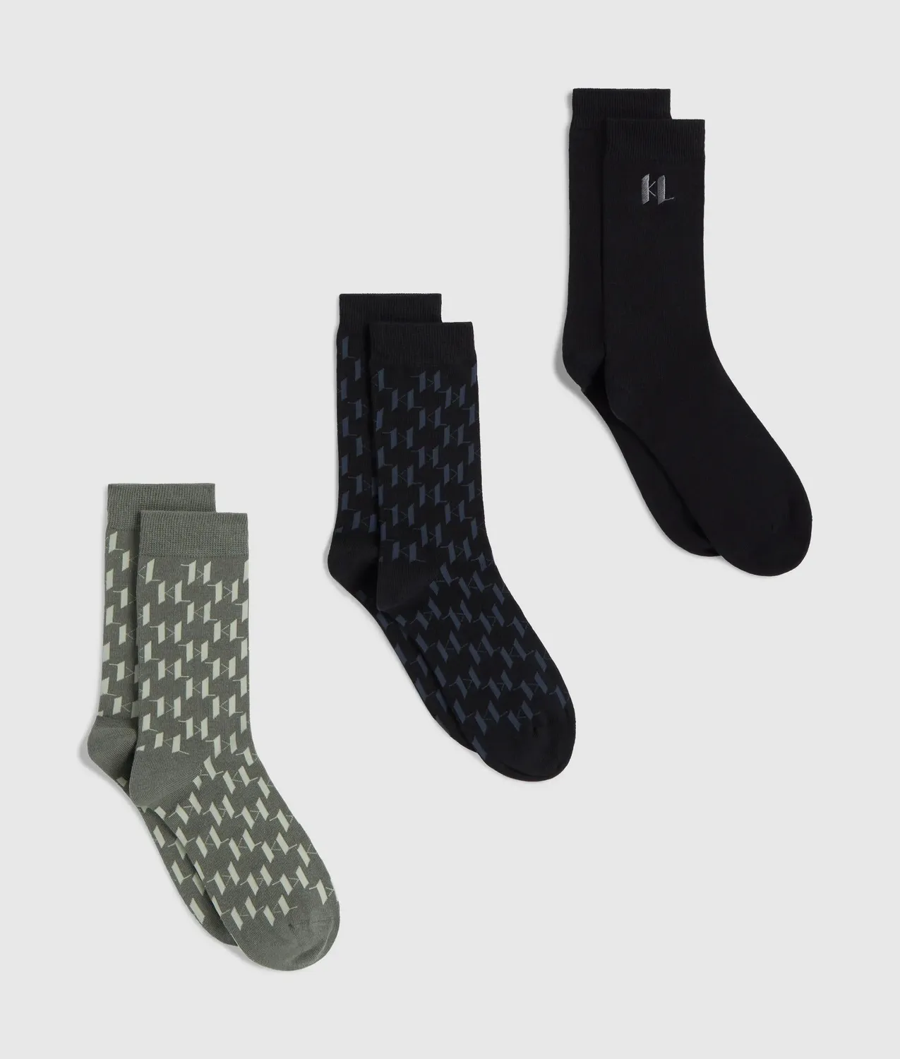 Karl Lagerfeld Monogram Socken 3er Pack Baumwolle