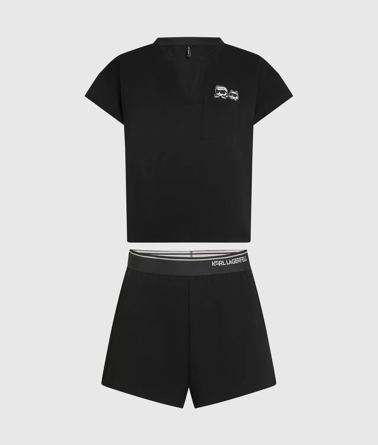 Karl Lagerfeld Ikon Pyjama Set kurz gestreift