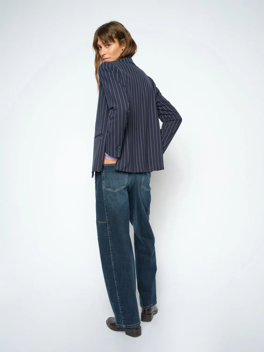 Mos Mosh MMMalago Jerson Barrel Jeans Dunkelblau Nieten 32