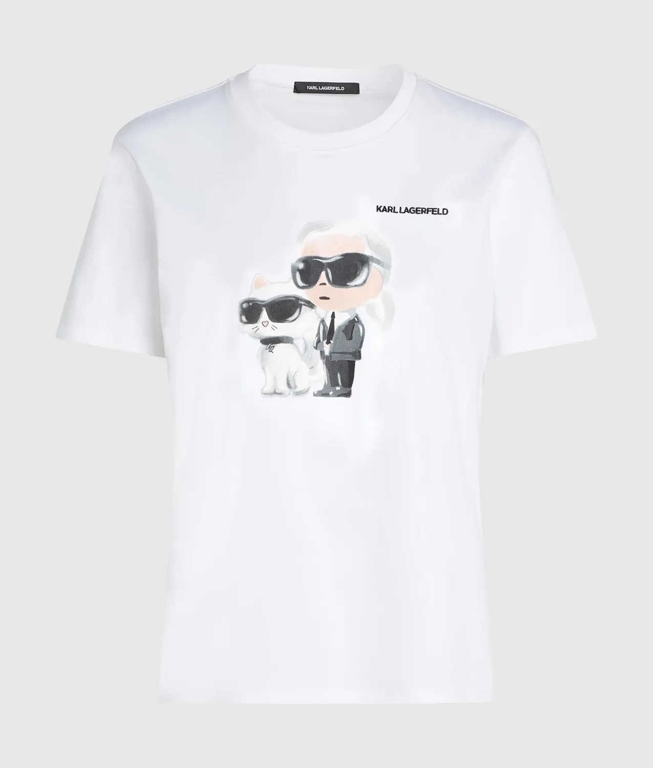 Karl Lagerfeld Ikon T-Shirt Aquarell Choupette Print