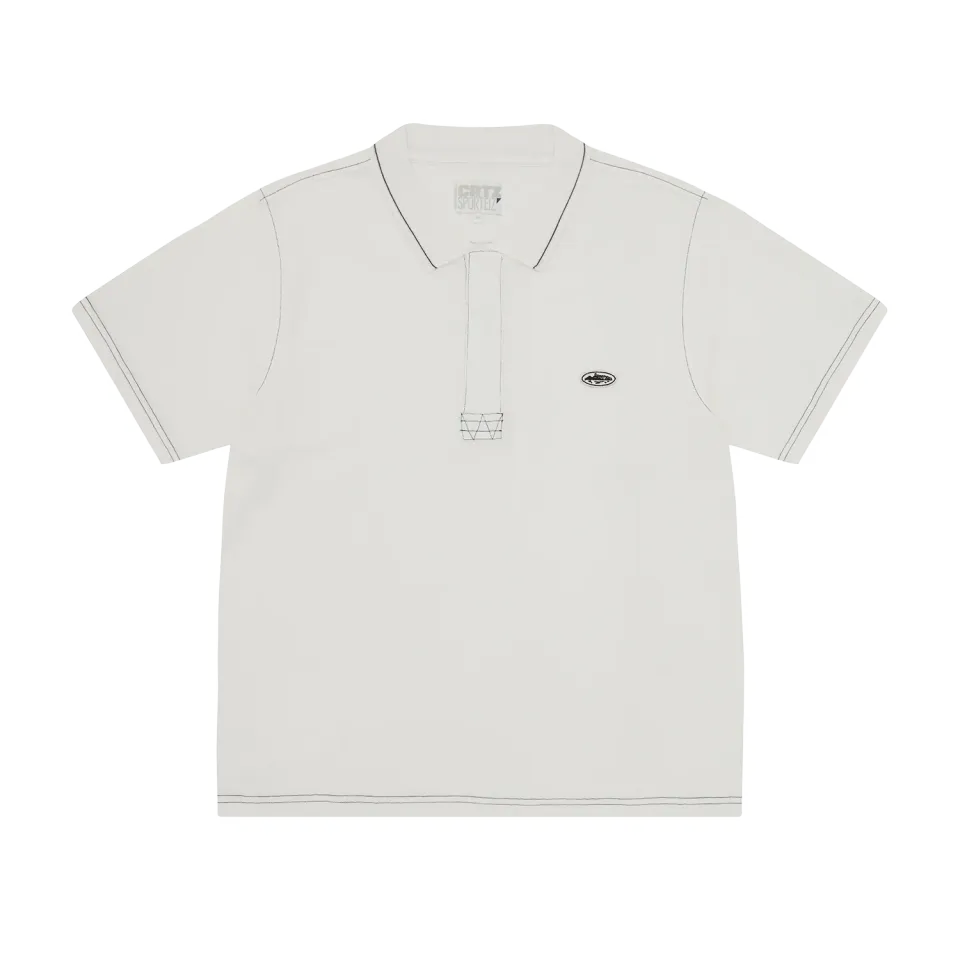 Corteiz Island Polo Shirt Creme Baumwolle