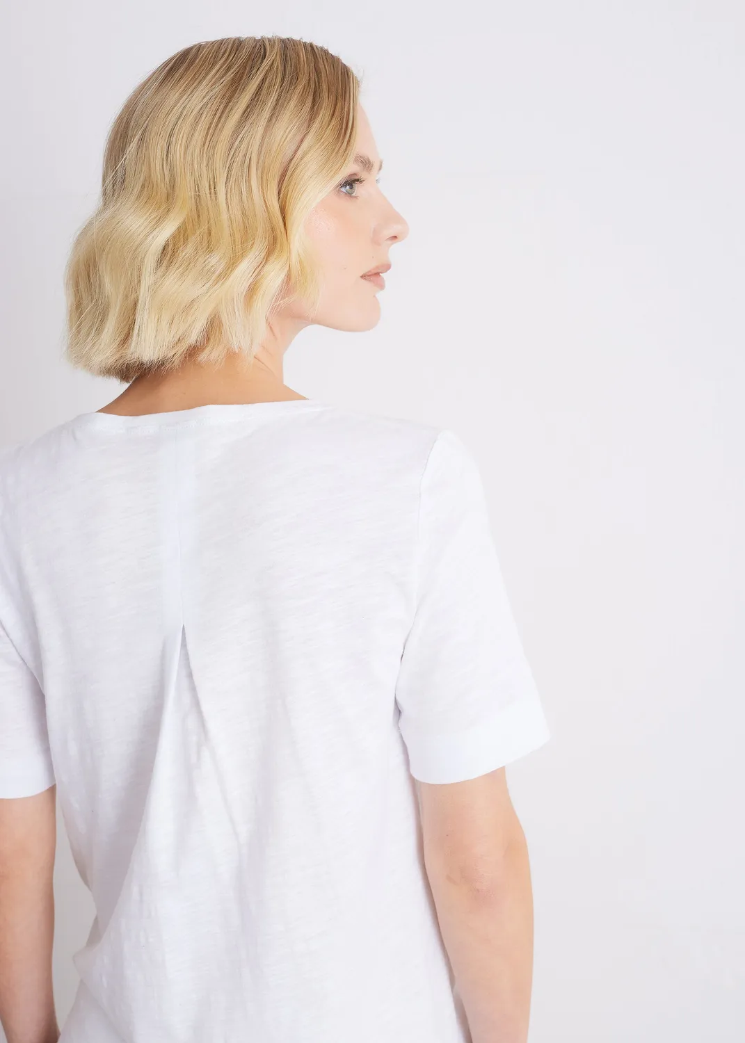 Senatex V-Shirt Basic Weiß OCS-Baumwolle