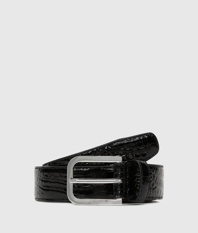 Karl Lagerfeld Croco Ledergürtel Eck-Schnalle