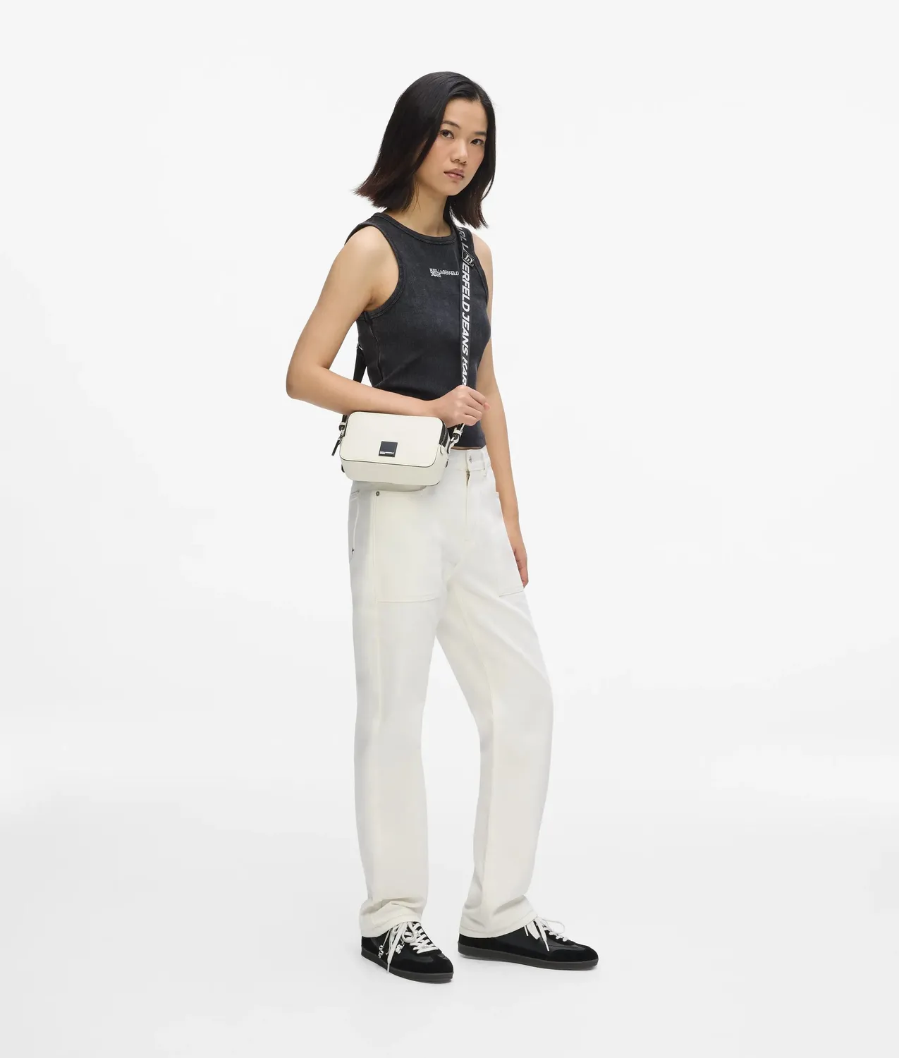 Karl Lagerfeld KL Jeans Box Logo Camera Bag Schwarz