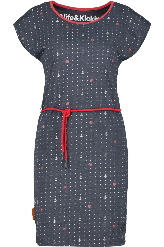 Alife & Kickin EllenAK B Kleid Dunkelblau Gemustert Gürtel