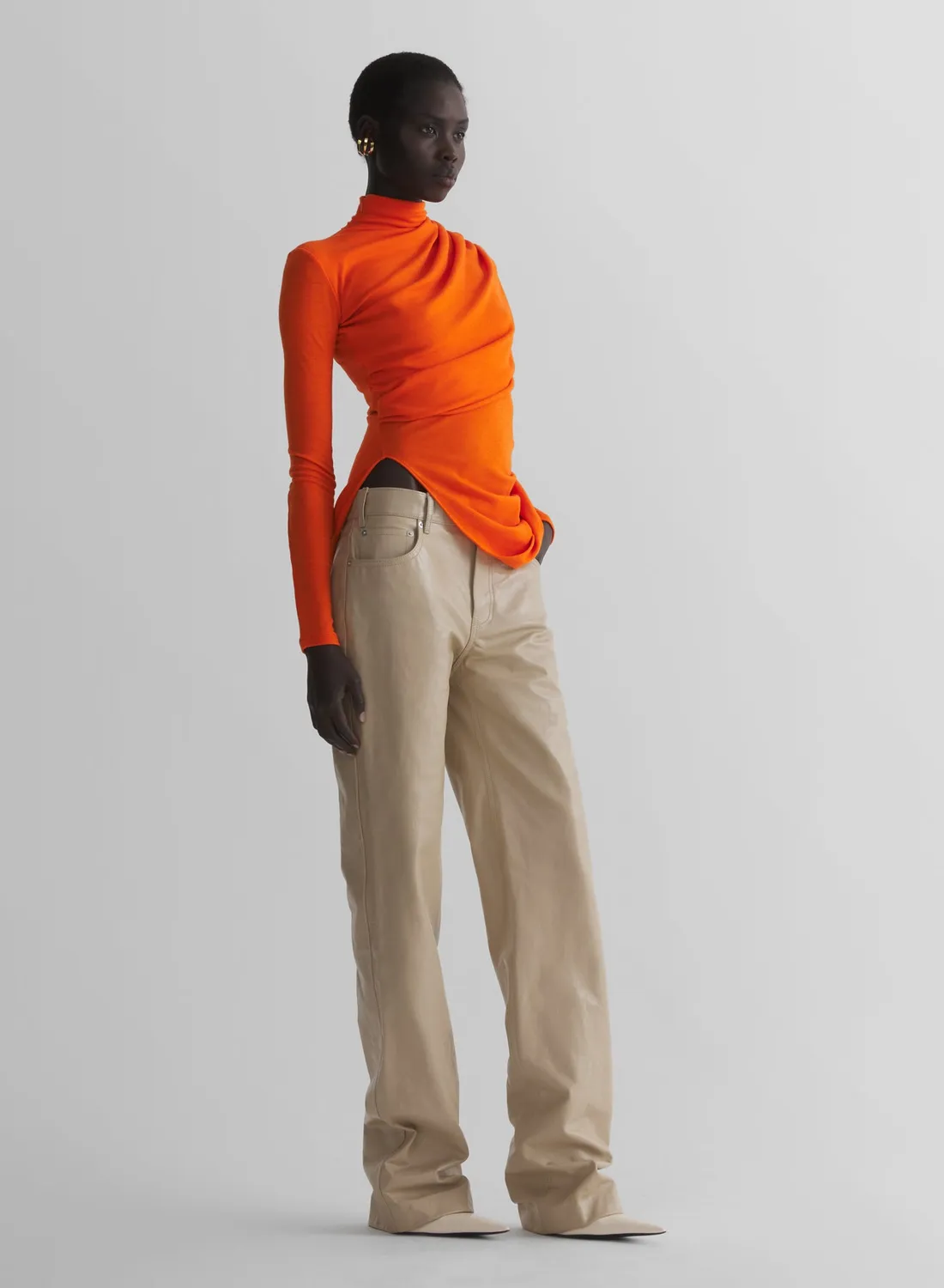Mugler Cascade Top Orange Wolljersey