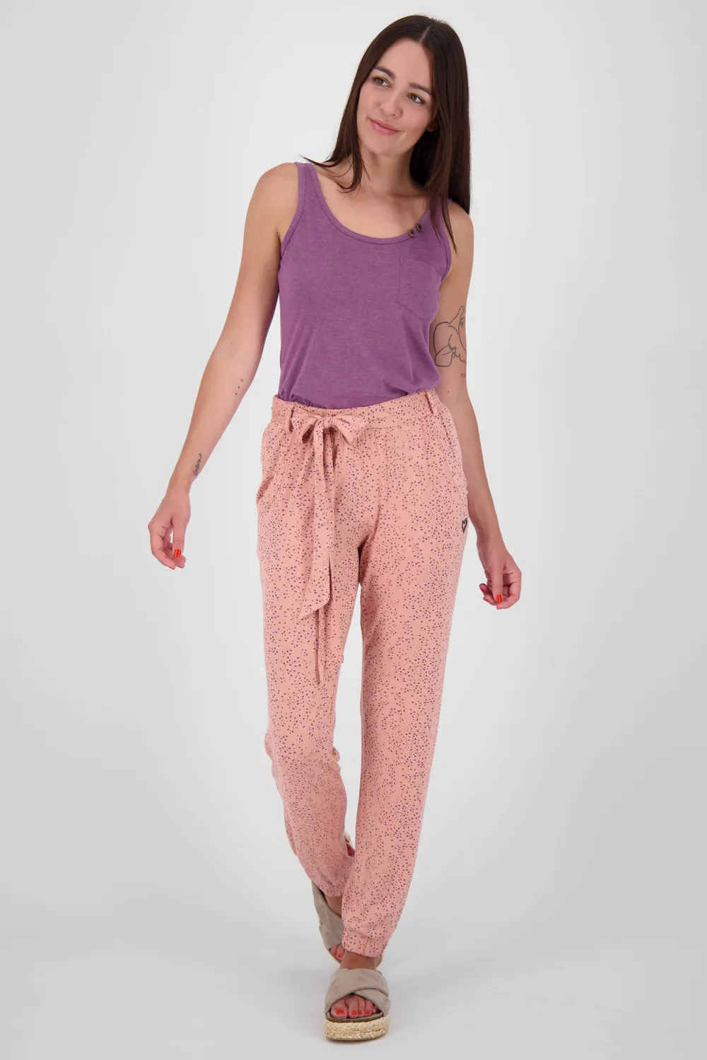 Alife & Kickin AliceAK B Stoffhose rosa Alloverprint