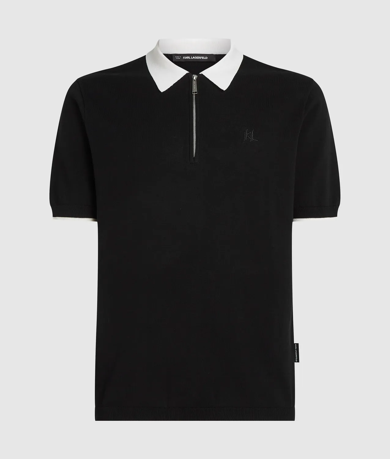 Karl Lagerfeld Contrast Collar Polohemd mit Zip