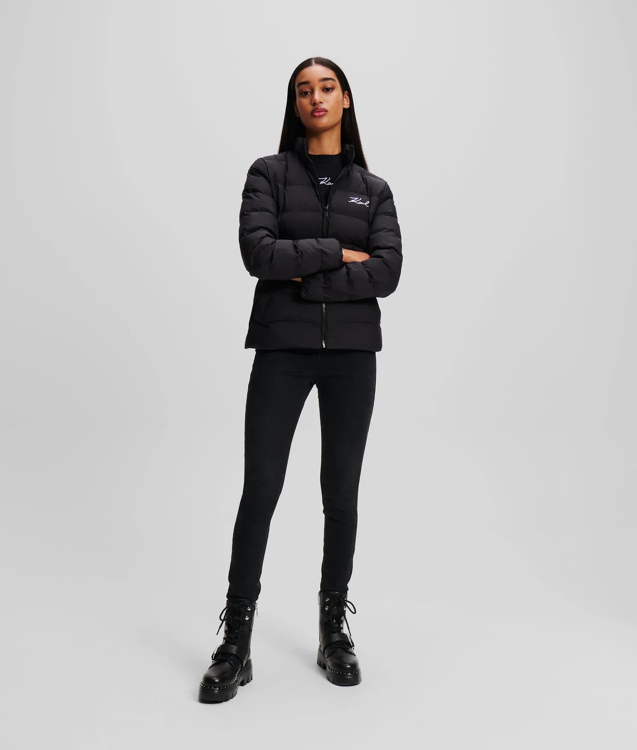 Karl Lagerfeld Signature Puffer Jacke Steppjacke Wattiert