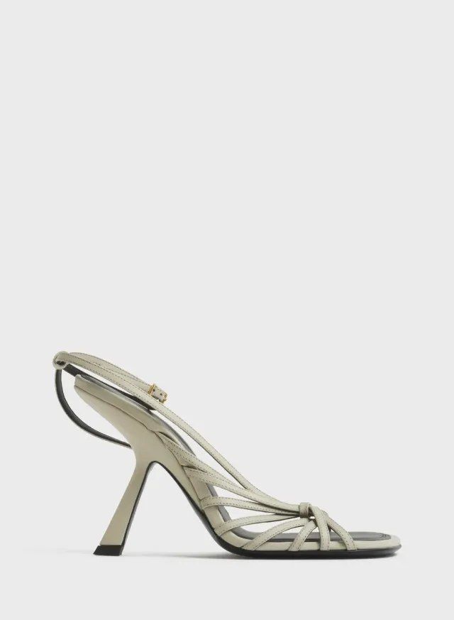 Mugler Milk Knotted T-Strap Sandalen 105 Weiß