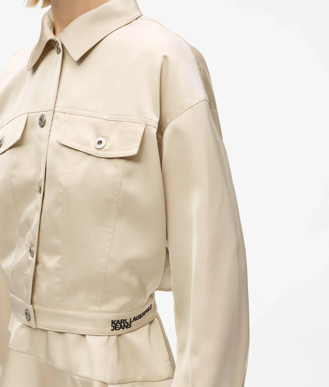 Karl Lagerfeld KL Jeans Satin-Jacke Cut-Out Hardware