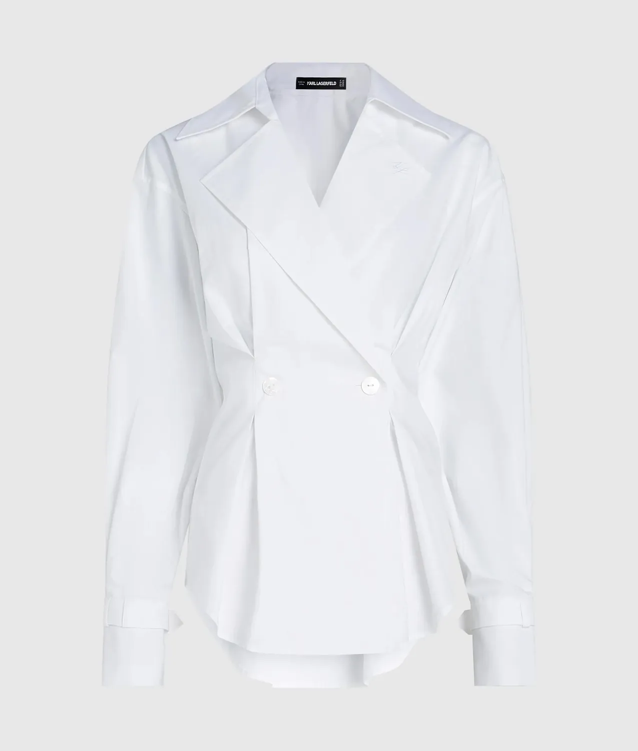 Karl Lagerfeld Karl Classics Double-breasted Hemd Weiß Bio-Baumwolle