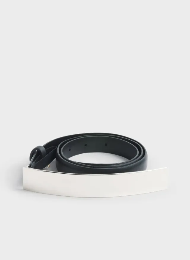 Mugler Arched Rectangle Buckle Gürtel Schwarz