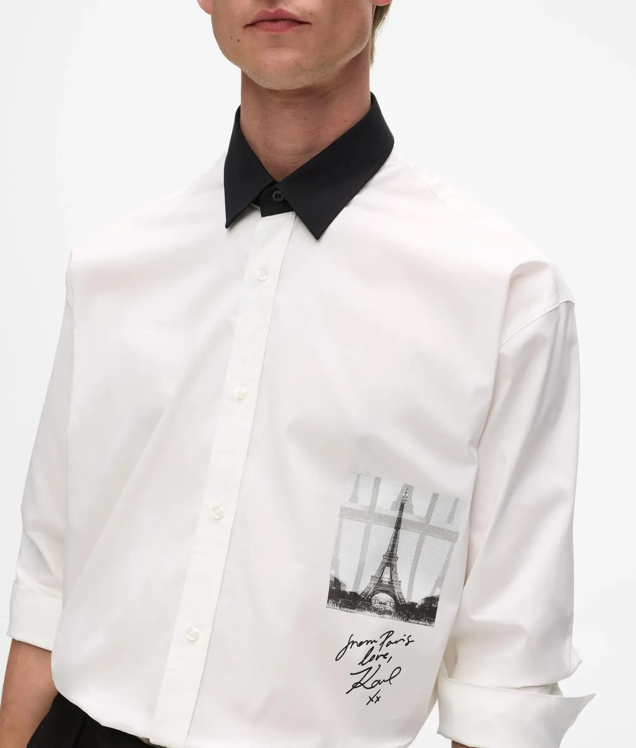 Karl Lagerfeld From Paris with Love Hemd Stretch schwarz